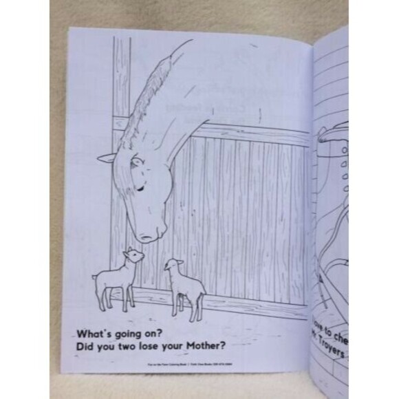 Coloring Book Farm Animals Childrens Homeschool Coloring Book Barnyard Rhymes - Picture 6 of 9